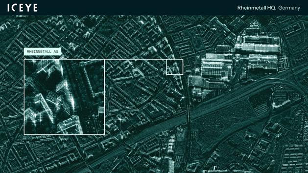 Imagem de satélite da sede Rheinmetall na Alemanha.