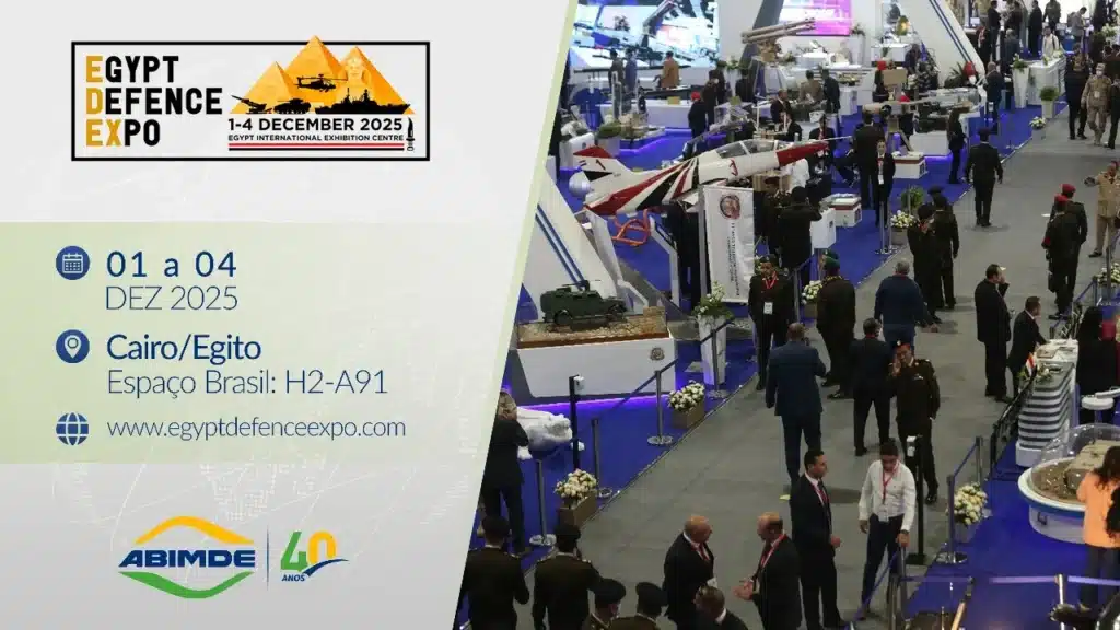Expo de Defesa Egito 2025, estande Brasil, Cairo.