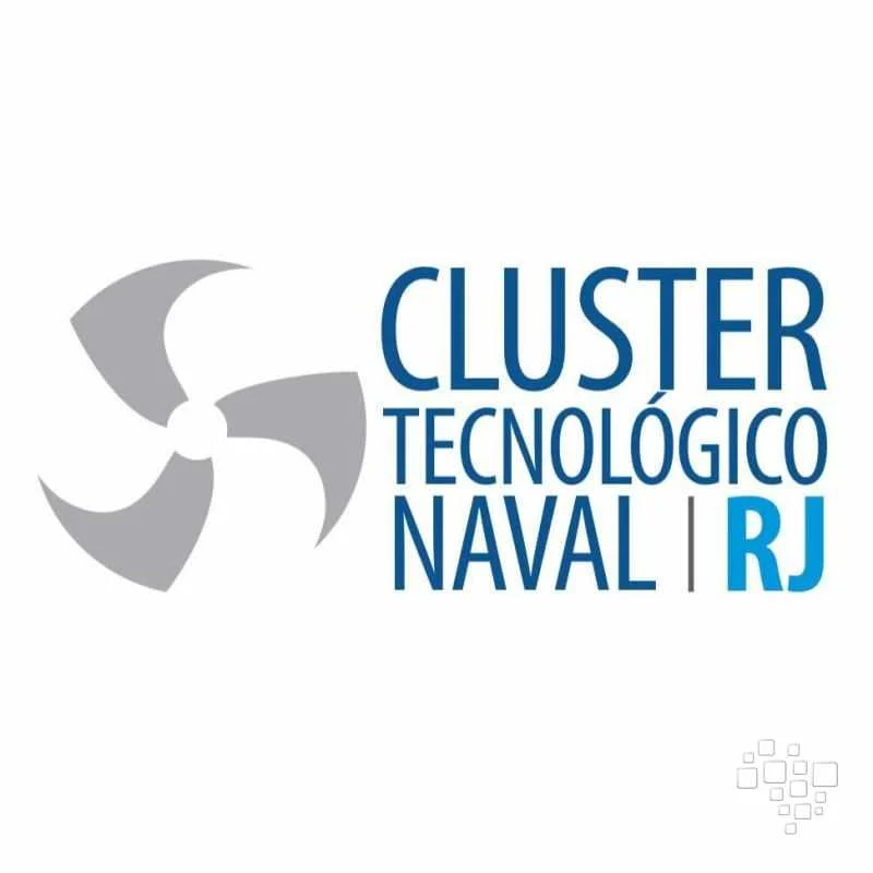 Logo Cluster Tecnológico Naval RJ com hélice.