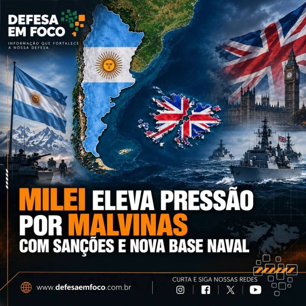Tensão nas Malvinas com sanções e base naval.