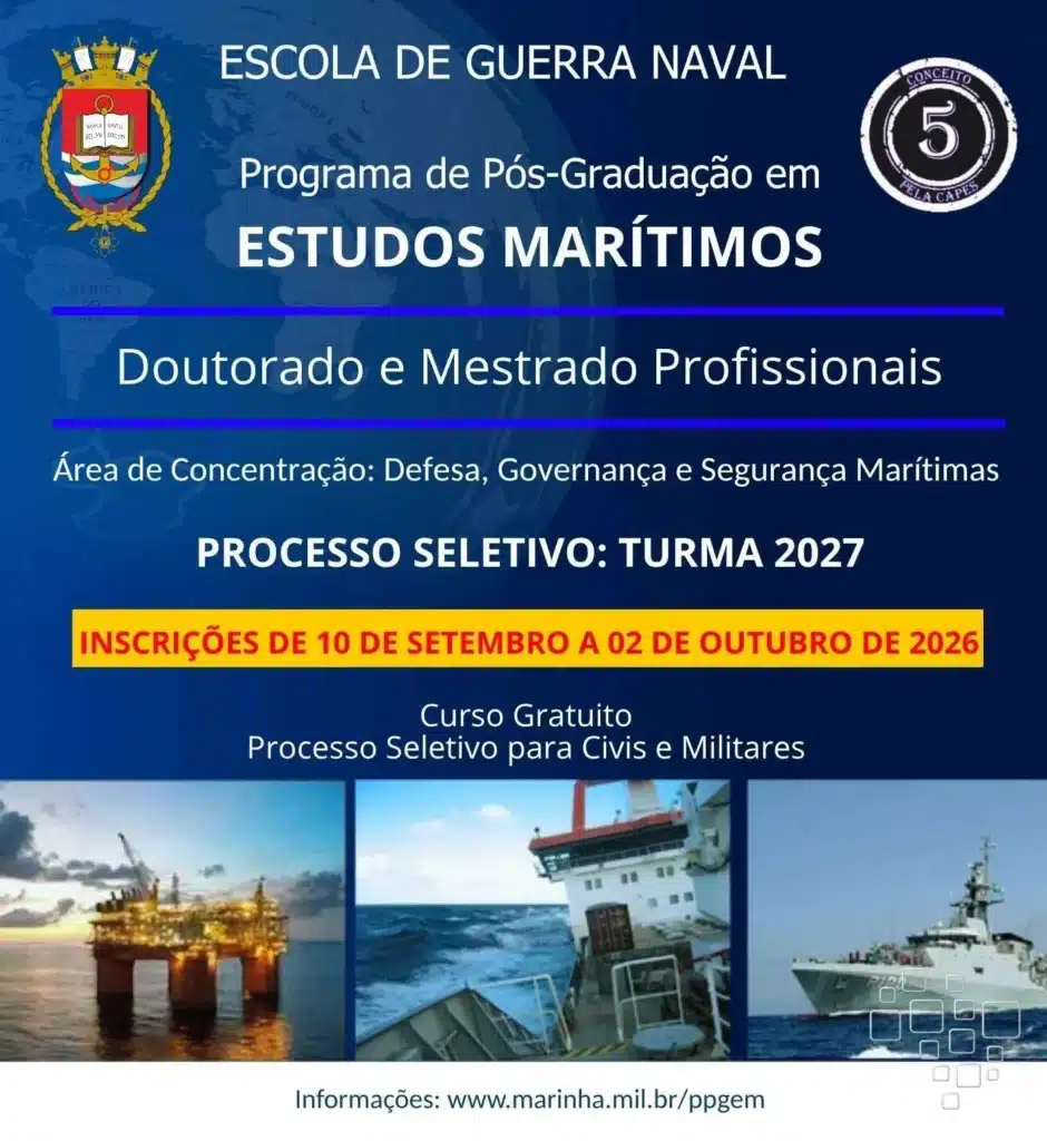 Programa de Pós-Graduação em Estudos Marítimos 2027.